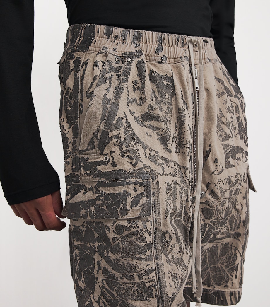 Cotton Rubberised Cargobela Shorts BLACK WASHED FOIL/59 Image 6