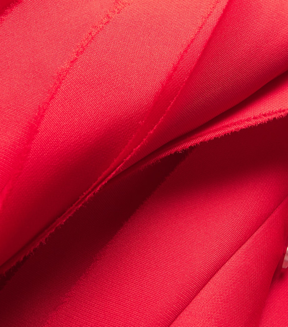 Silk Gazar Pleated Cape RED Image 5