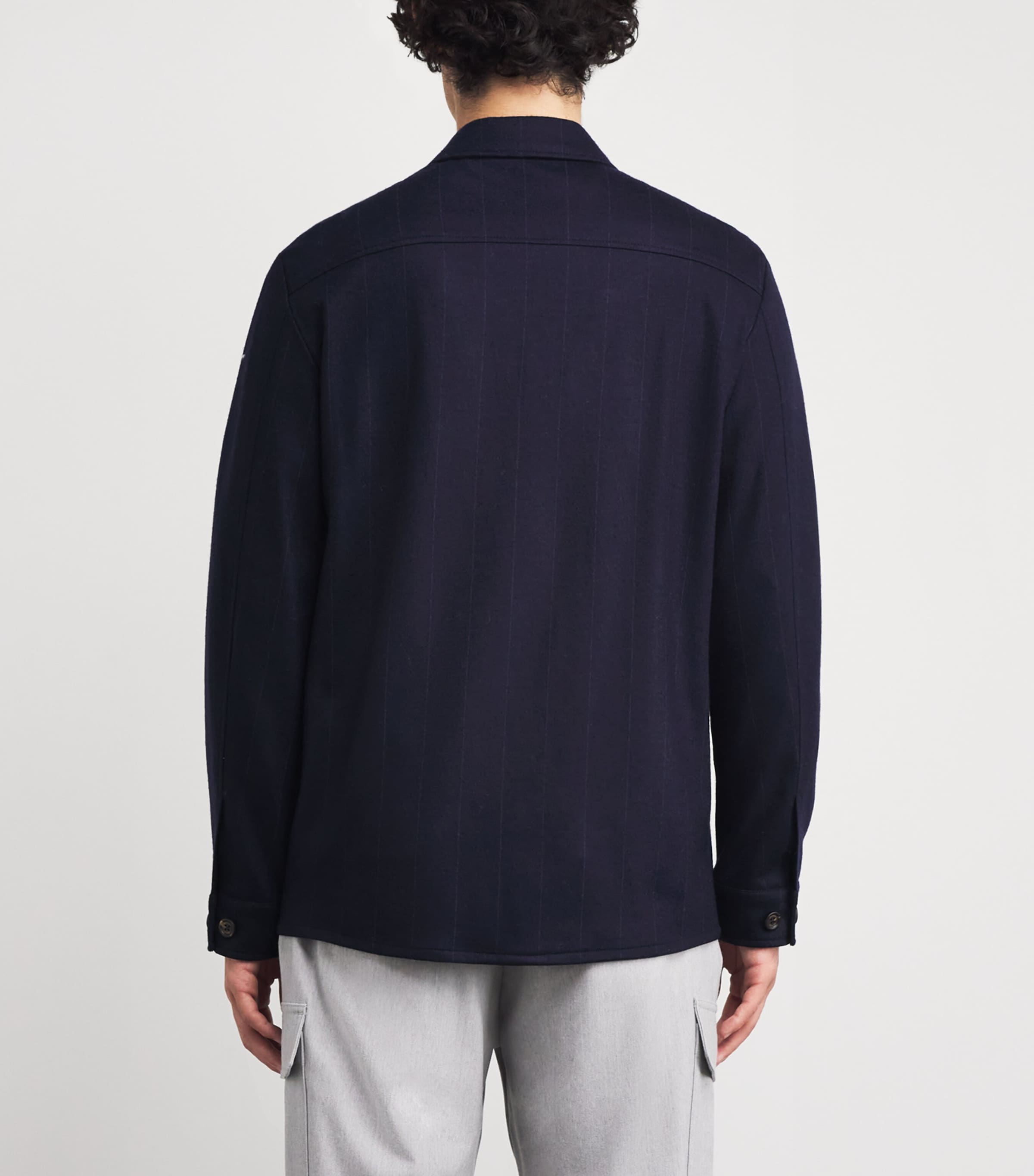 Wool Stripe Overshirt BLU Image 4