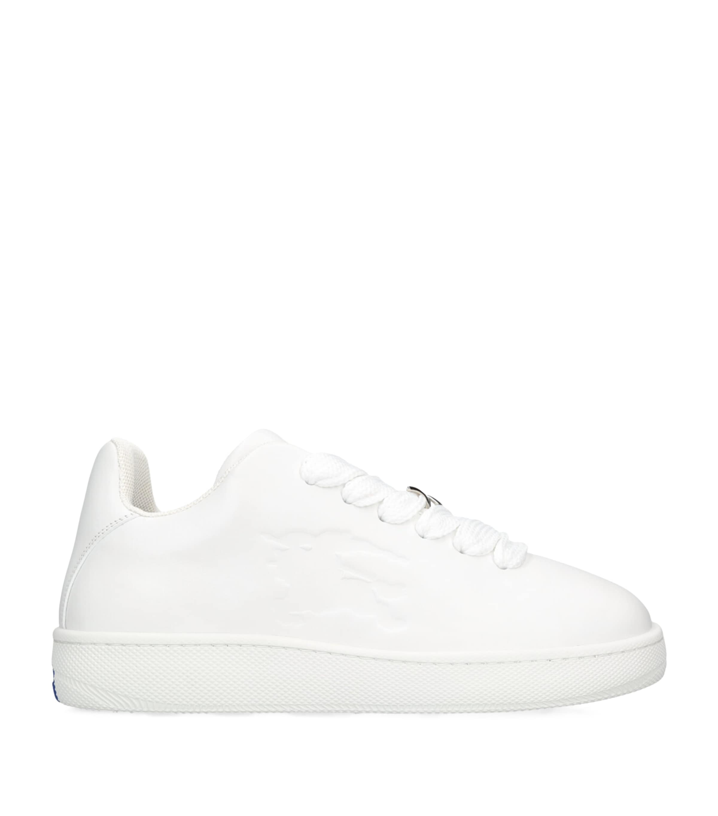 Shop Burberry Leather Box Sneakers In White