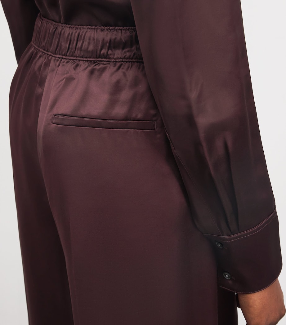 Satin Wide-Leg Trousers 600 MERLOT Image 6
