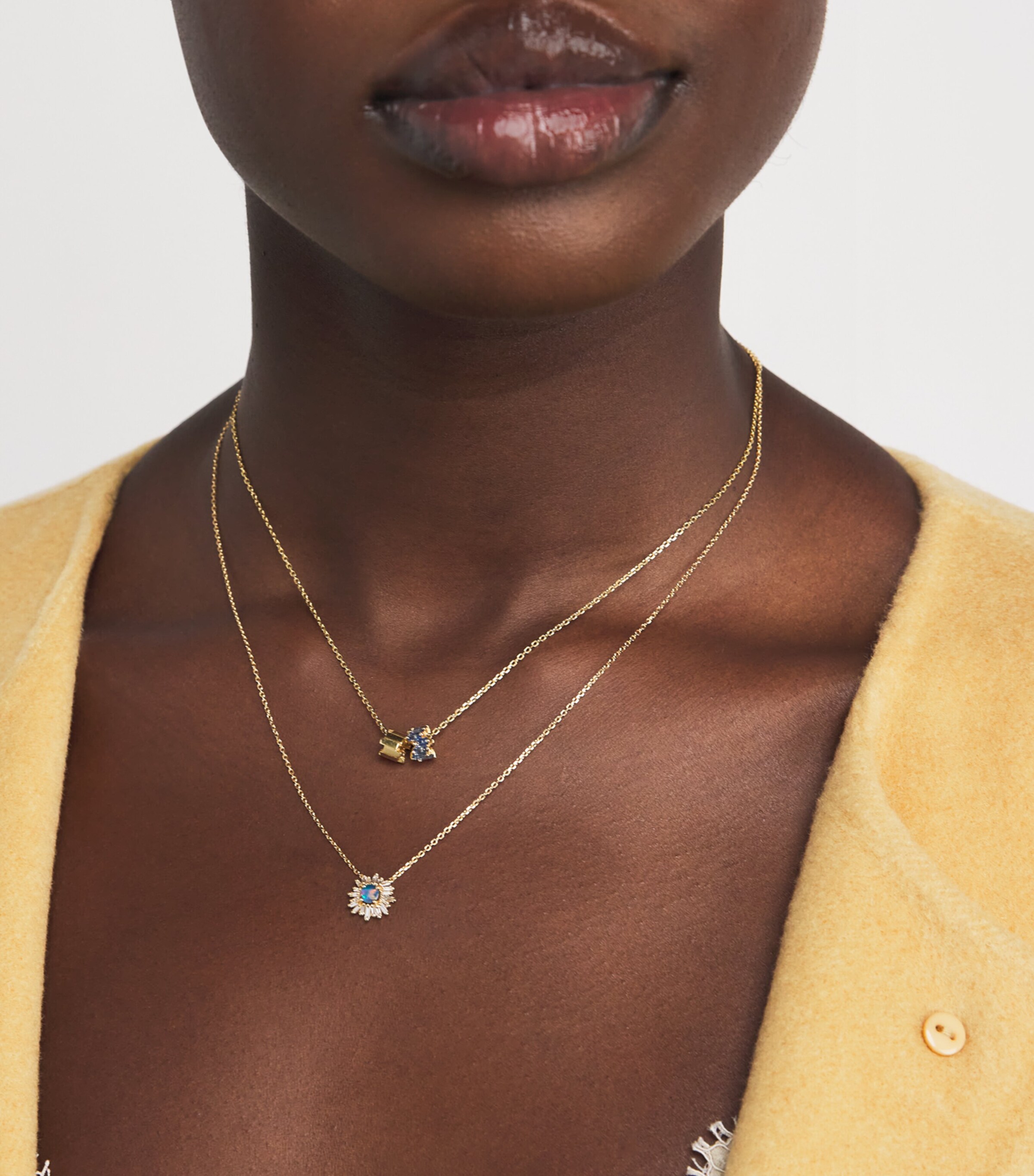 Yellow Gold and Sapphire Infinite Pendant Necklace 18K YG/LB Image 4