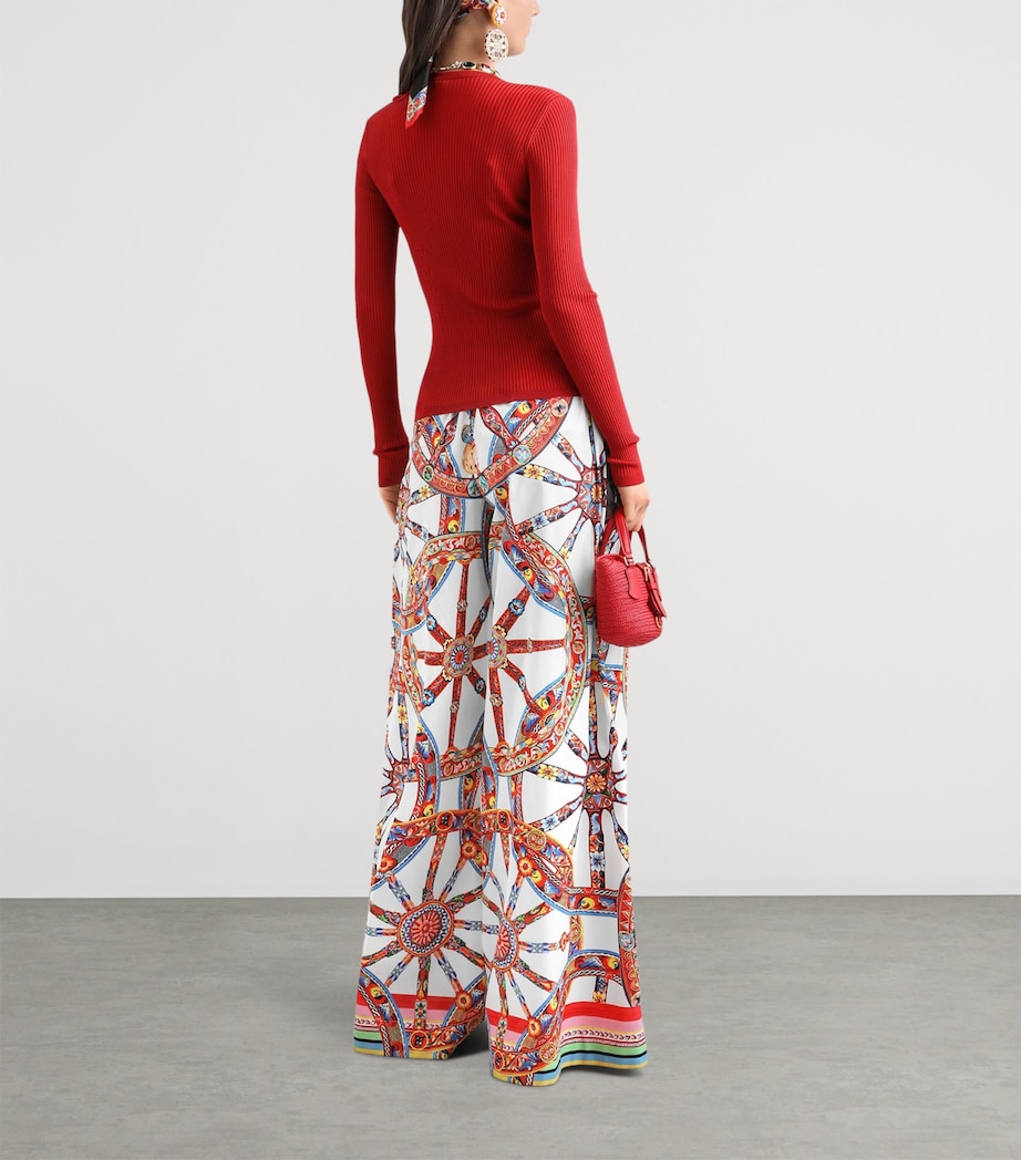 Dolce&Gabbana Womens Cotton Carretto Trousers Combined Colou Image 3