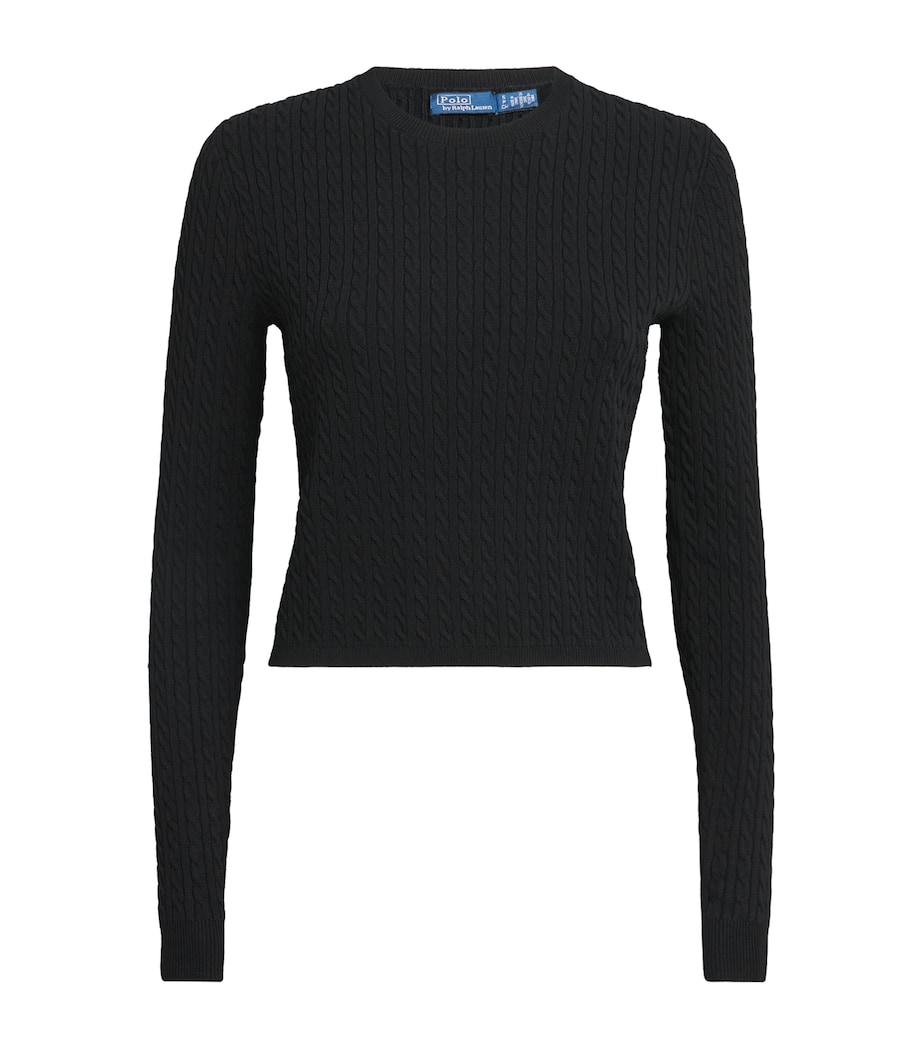 Cable-Knit Sweater POLO BLACK Image 1
