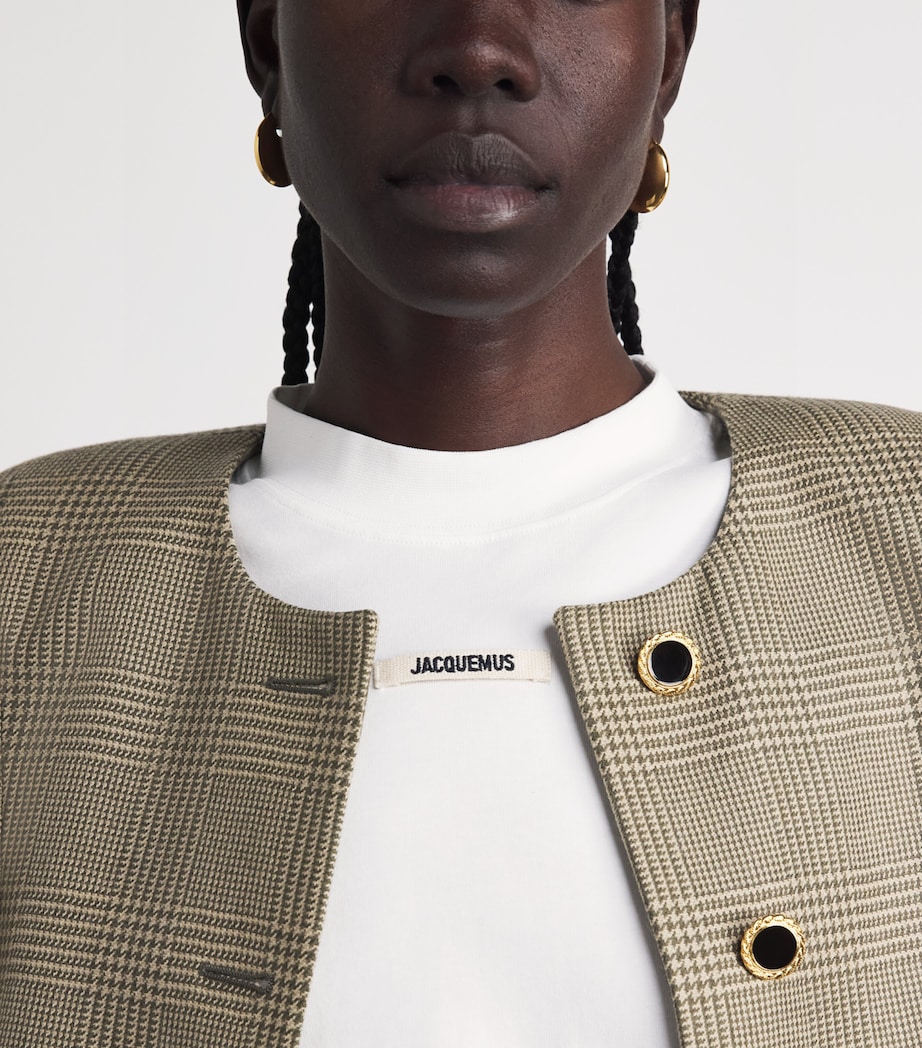 Jacquemus Womens Logo Long-Sleeve T-Shirt White Image 3