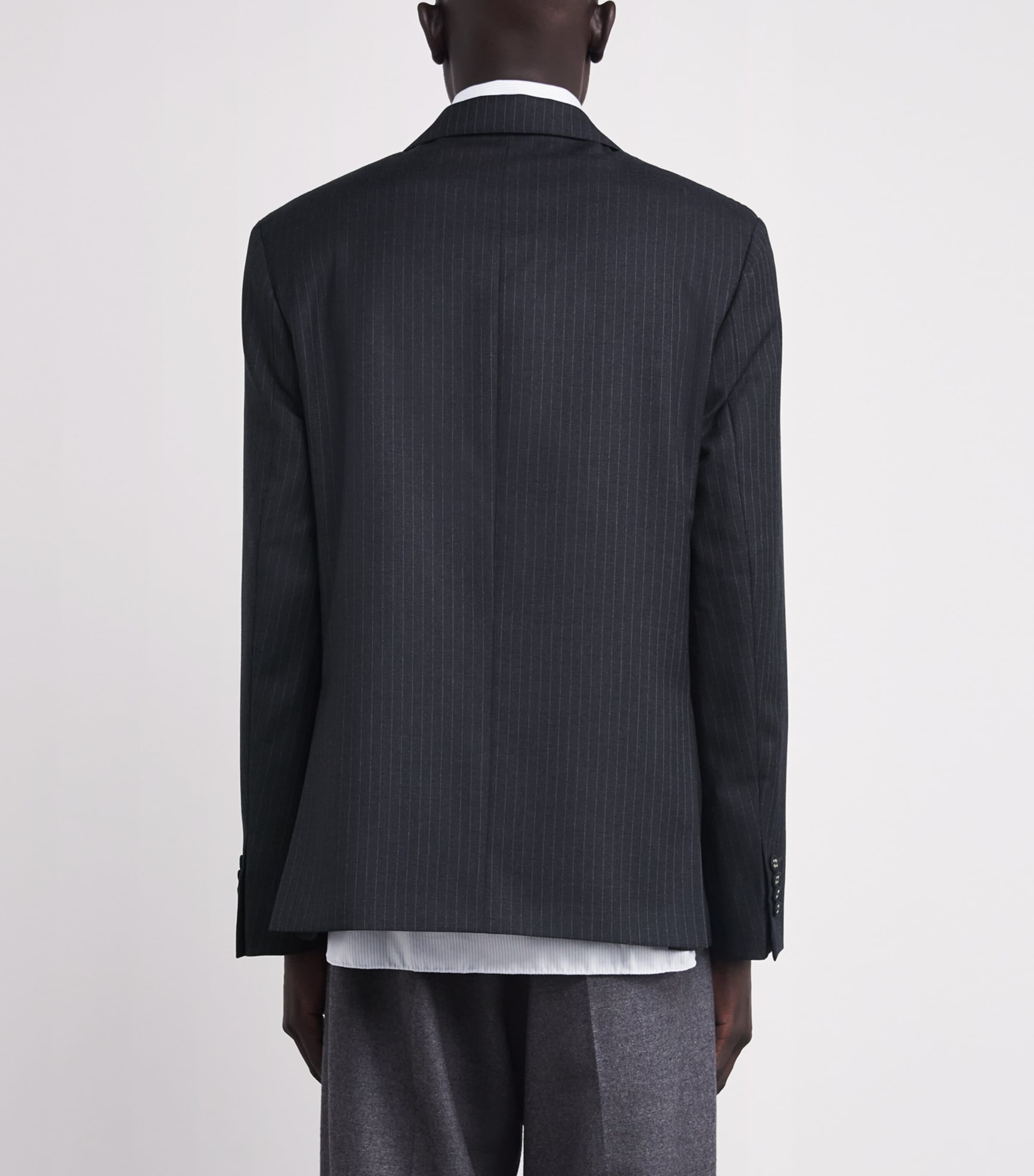 Wool Pinstripe Arthus Blazer DARKGREY/WHITE Image 4