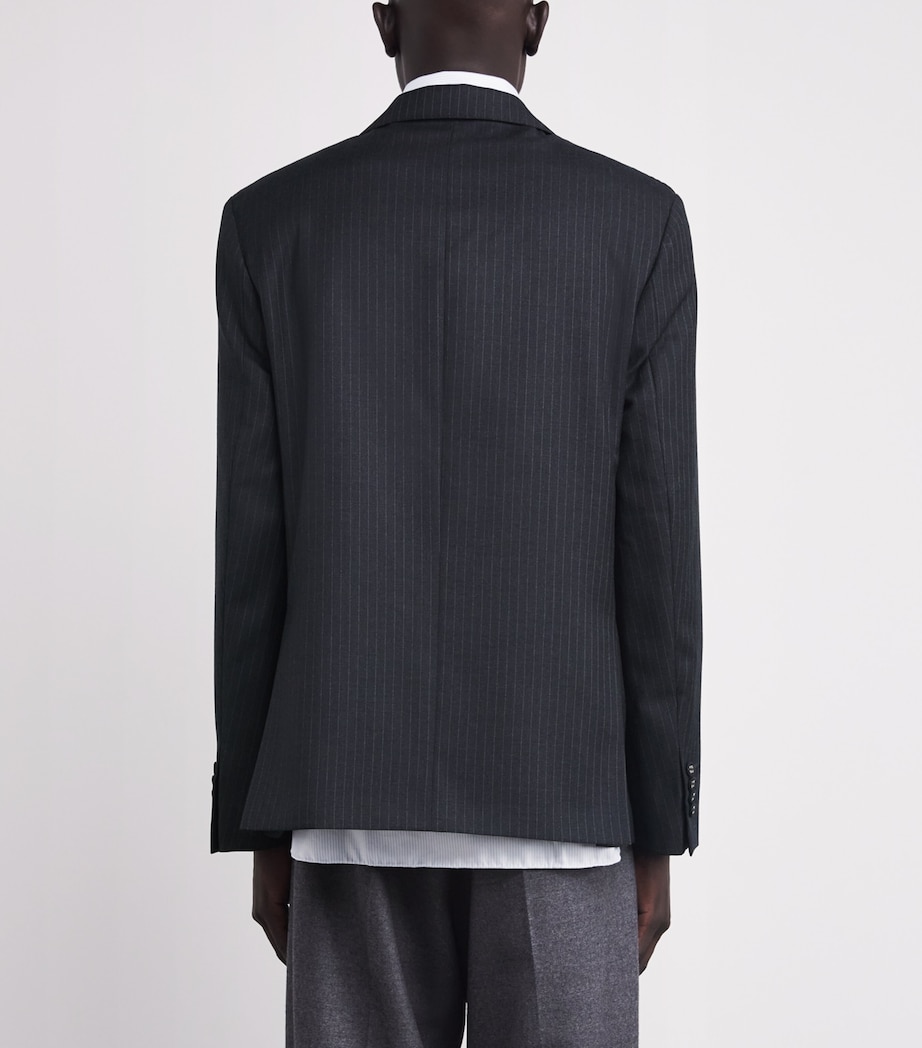 Wool Pinstripe Arthus Blazer DARKGREY/WHITE Image 4