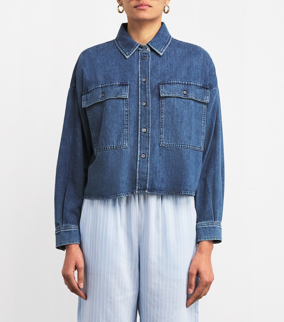 Denim Cropped Shirt NAVY Image 3