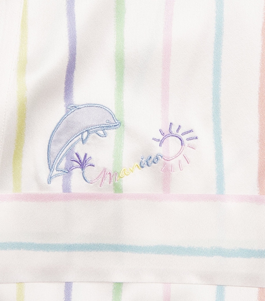 Silk-Blend Ocean Stripe Robe OCEAN STRIPE Image 5