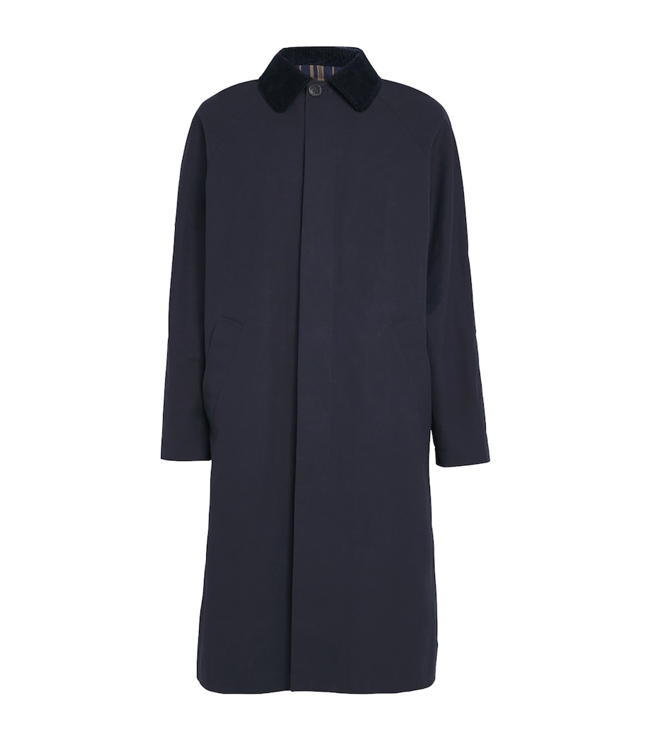 Cotton Tartan Lining Overcoat IAK DARK NAVY Image 1