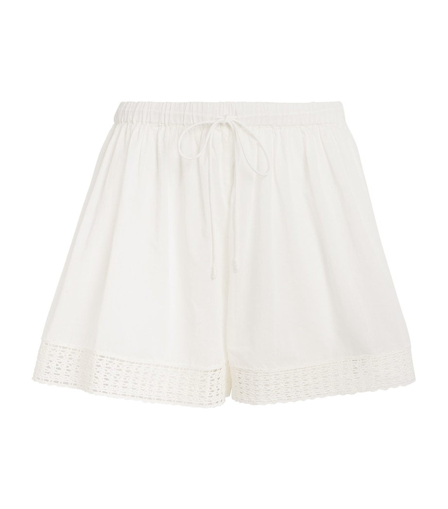 Ulla Johnson Womens Crochet-Trim Isla Shorts Cowrie Cwrie Image 1