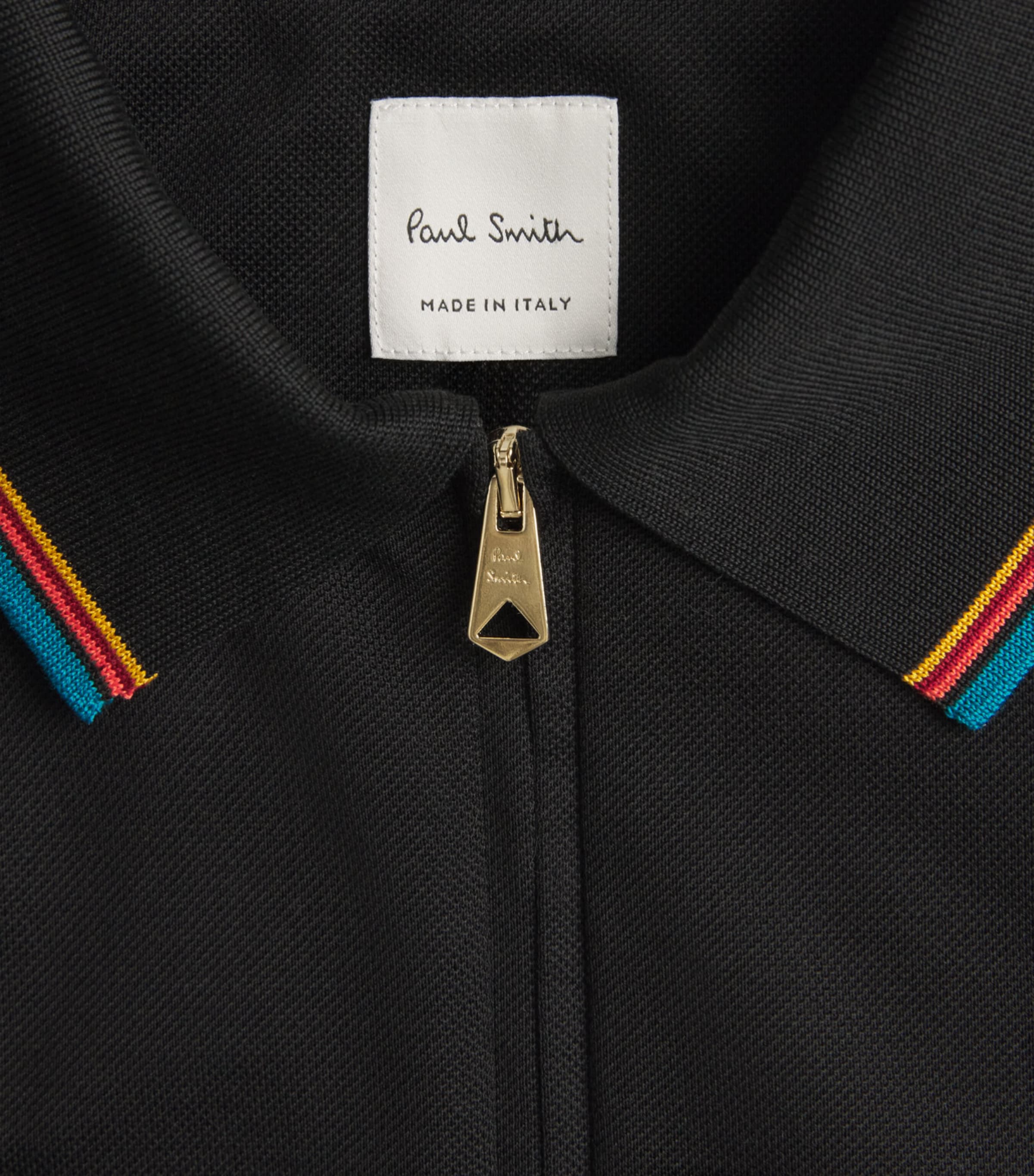 Paul Smith Mens Signature Stripe Zip-Up Polo Shirt Image 6