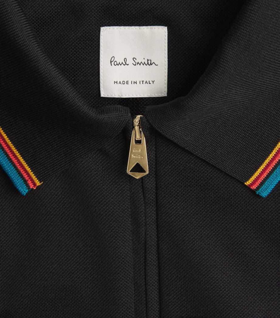 Paul Smith Mens Signature Stripe Zip-Up Polo Shirt Image 6