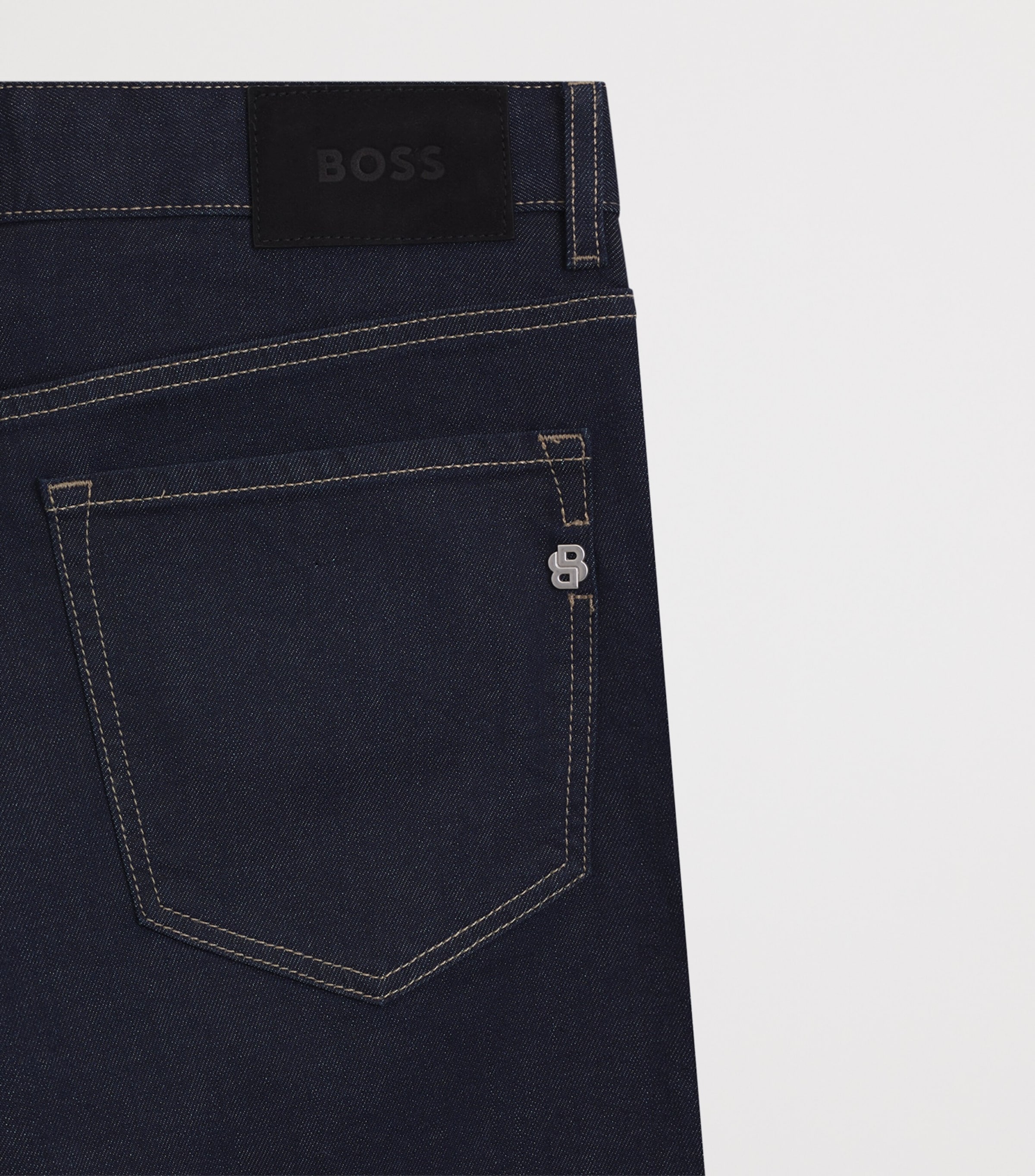 BOSS Mens Stretch-Denim Straight Jeans Image 5