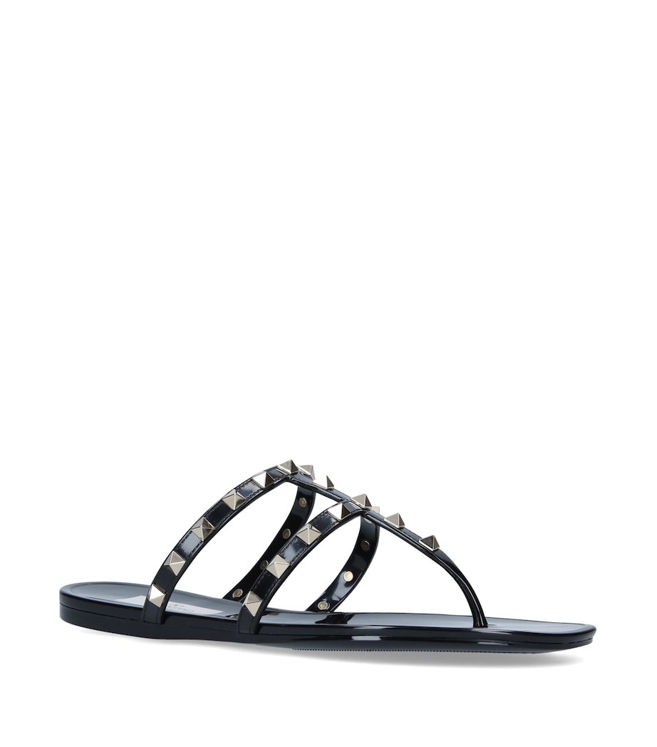 Valentino Garavani Rubber Rockstud Sandals Black Image 1