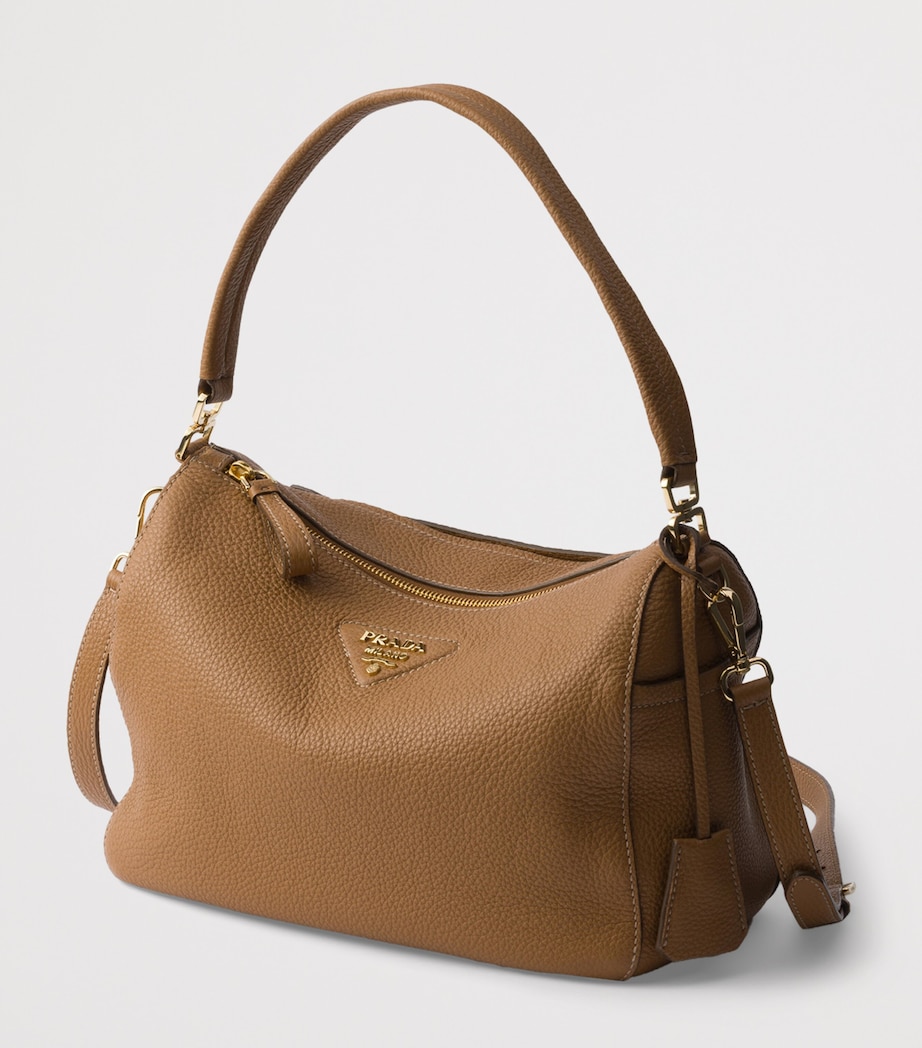 Prada Medium Leather Shoulder Bag Brown Image 4