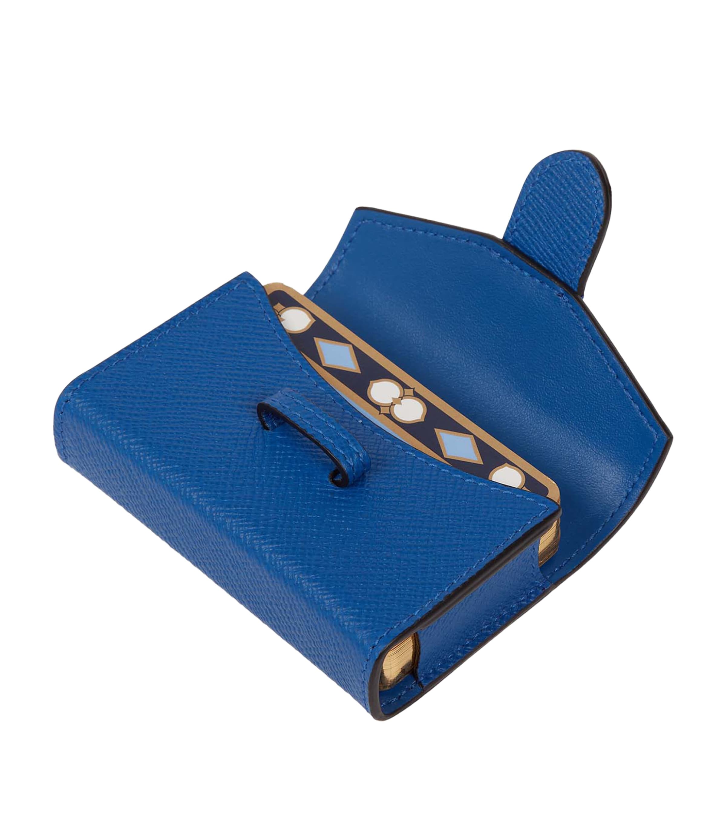 Smythson Leather Single Playing Card Case Cerulean Image 2