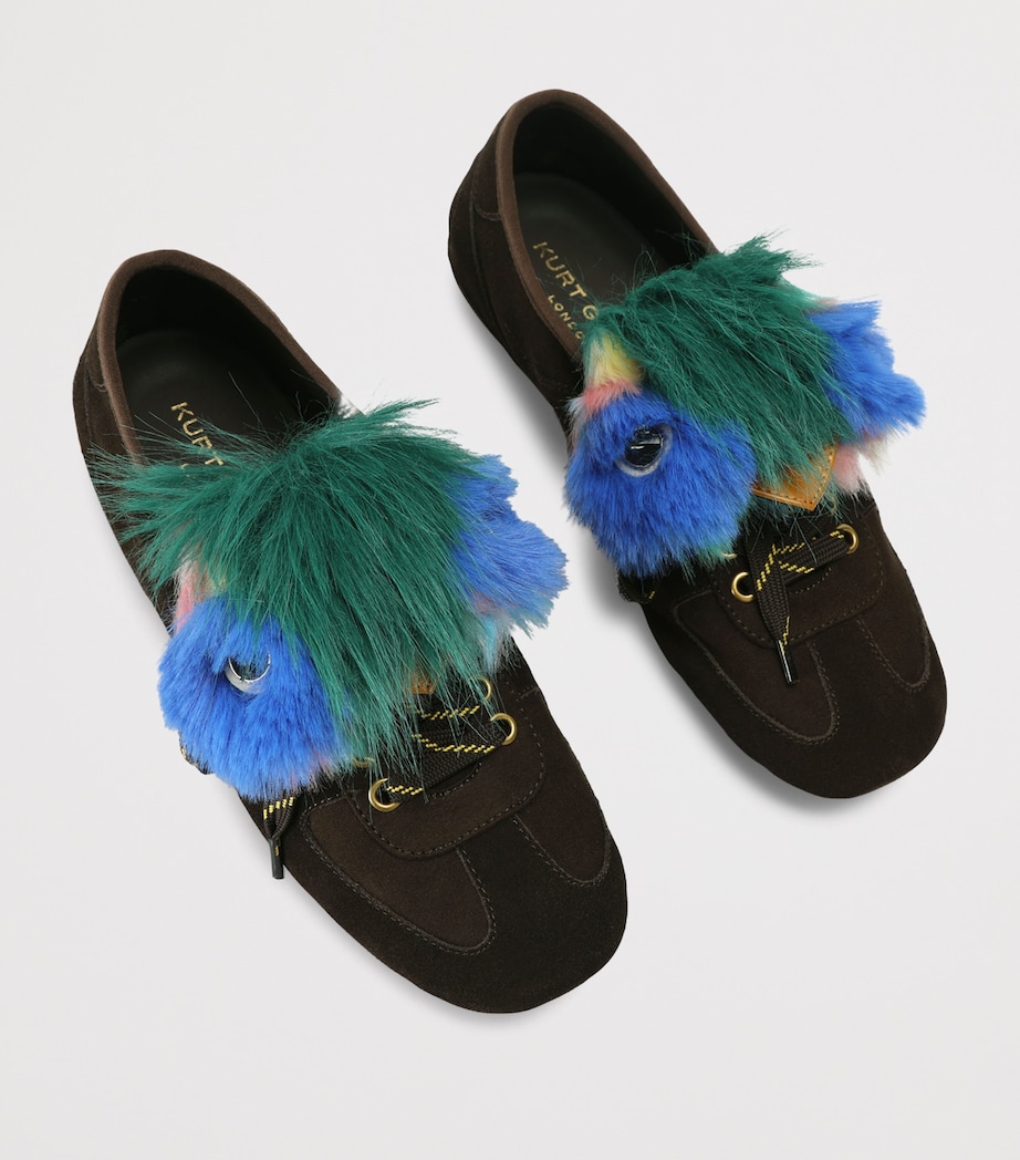 Kurt Geiger London Suede Faux-Feather Wembley Sneakers Brown/oth Image 4