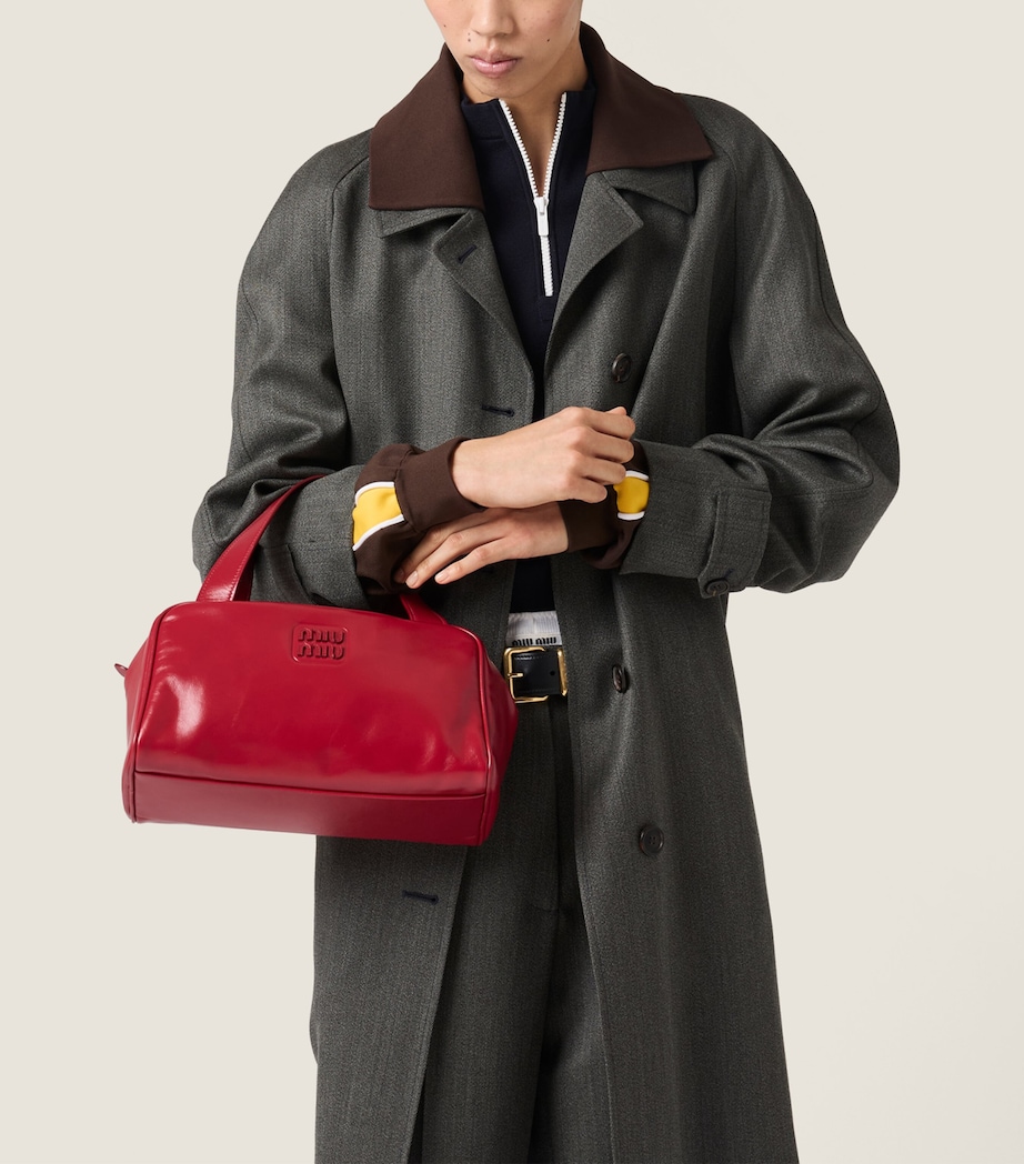 Miu Miu Womens Wool Contrast-Collar Coat Image 6