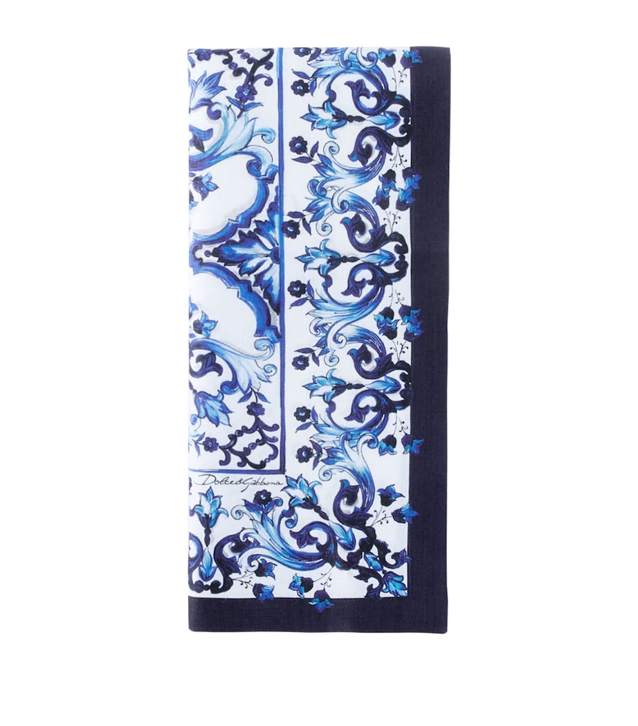 Linen Blu Mediterraneo Majolica Placemat and Napkin Set UB011 MAIOLICA BLU M Image 5