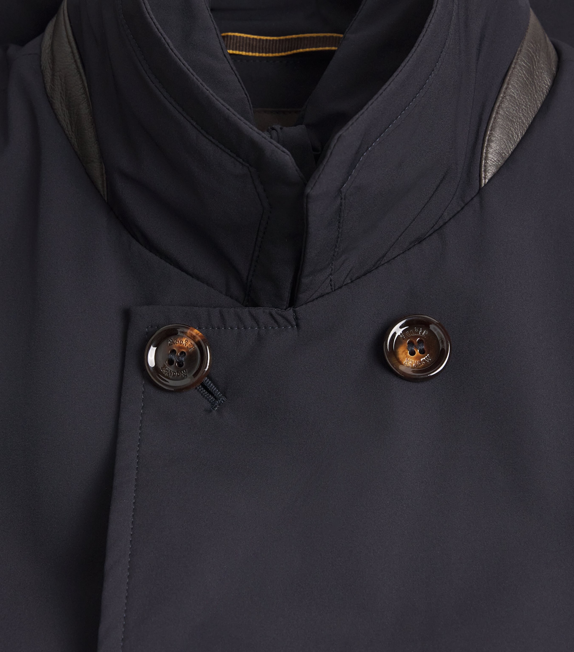 Water-Repellent Volmer-KN Pea Coat DARK BLU U0402 Image 5