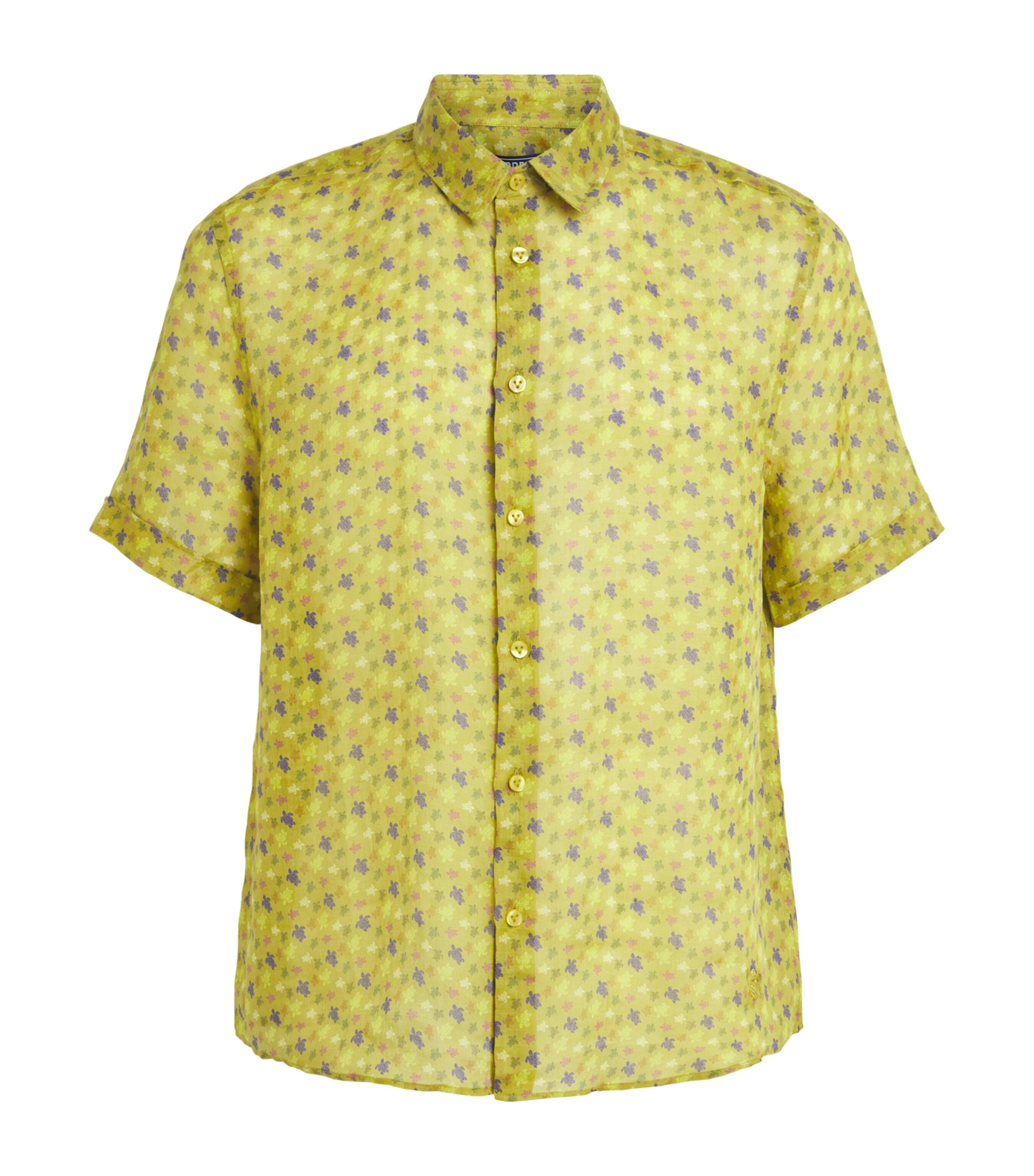 Vilebrequin Ramie Turtle Print Shirt Absinthe