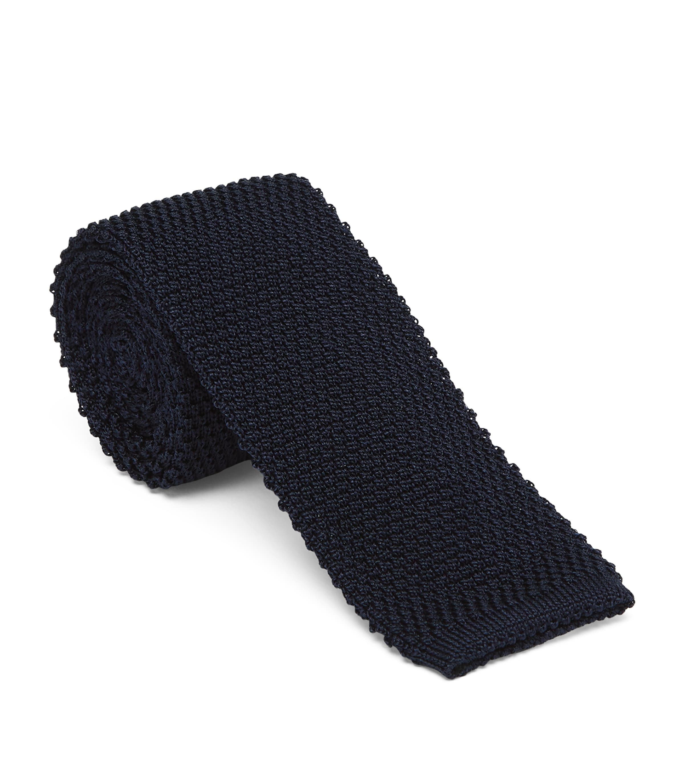 Brunello Cucinelli Silk Knitted Tie In Blue