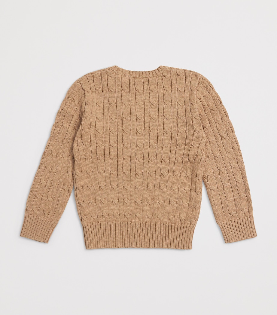 Ralph Lauren Kids Cotton Cable-Knit Sweater (2-7 Years) Camel Image 2