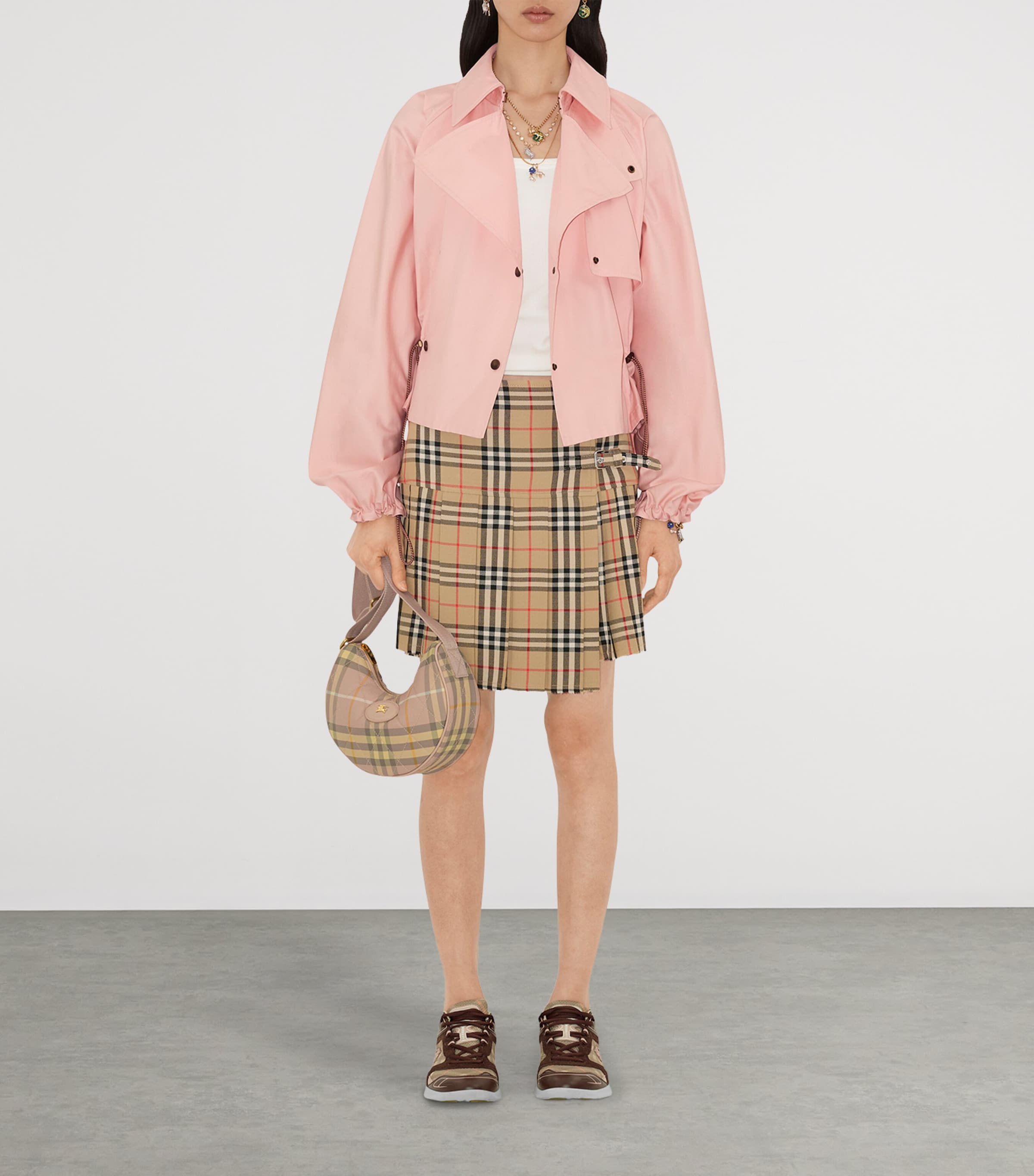 Check Horseshoe Cross-Body Bag TEACUP Image 2