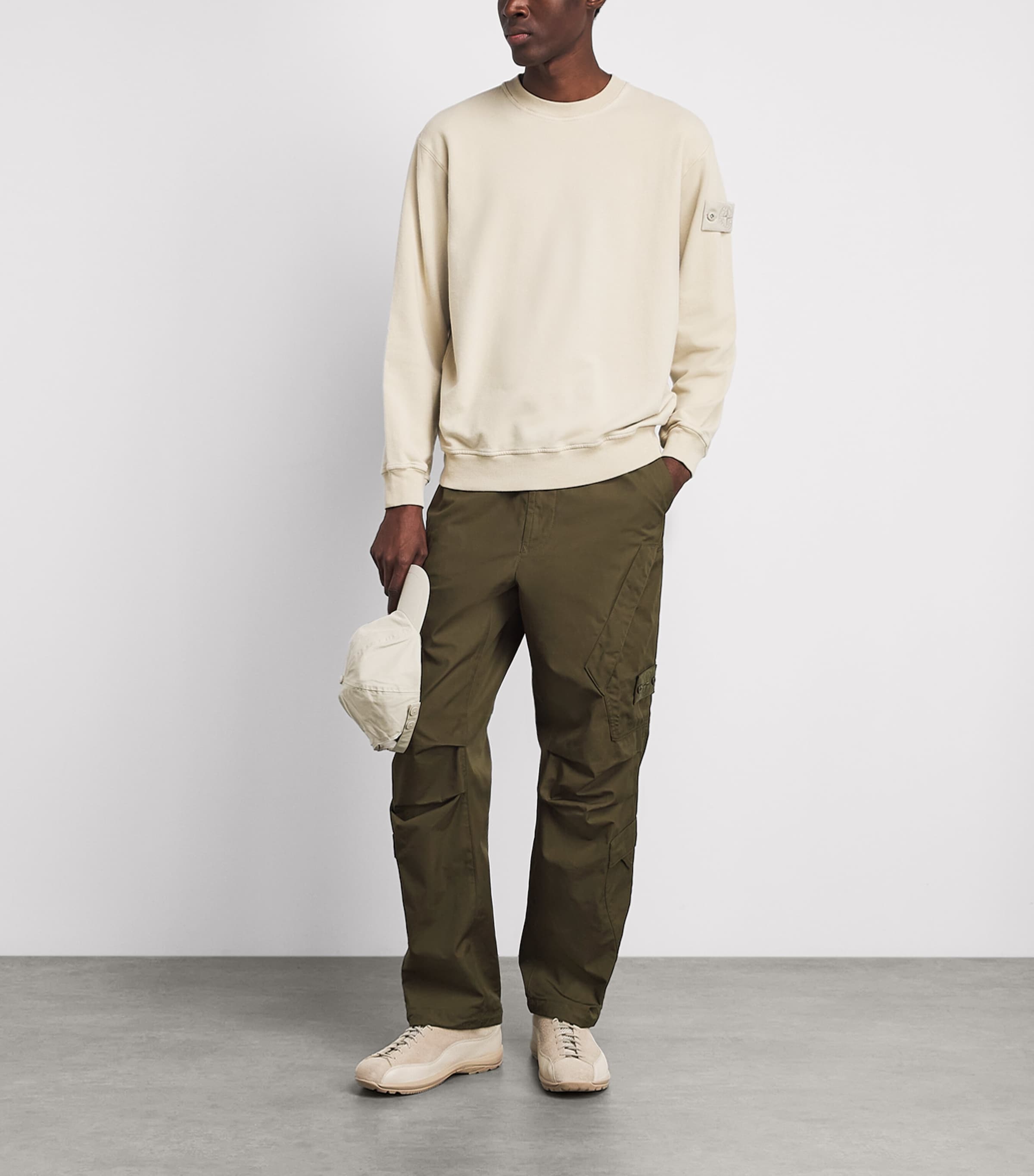 Stone Island Mens Cotton-Canvas All-Weather Ghost Trousers Image 2