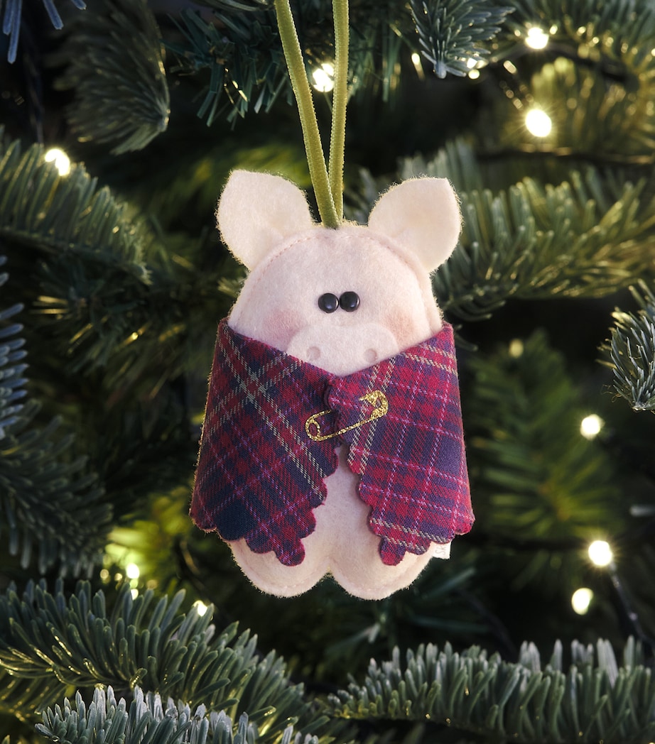 SKETCH.STITCH.LOVE Felt Pig-in-Blanket Tree Decoration Pink/multi Image 4