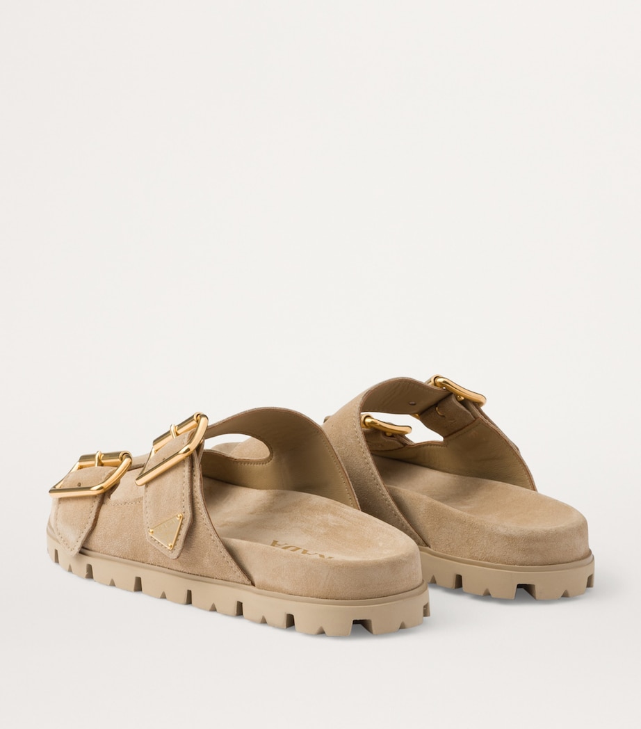 Suede Buckle Slides F0379 Image 4