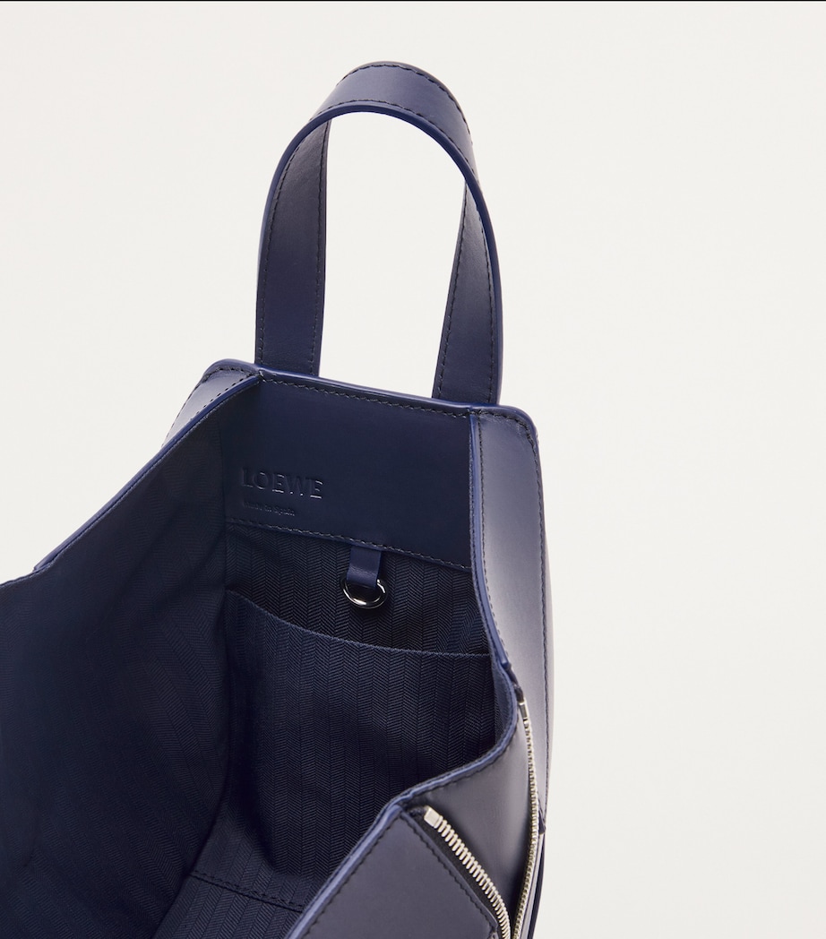 Leather Compact Hammock Top-Handle Bag ABYSS BLUE Image 9