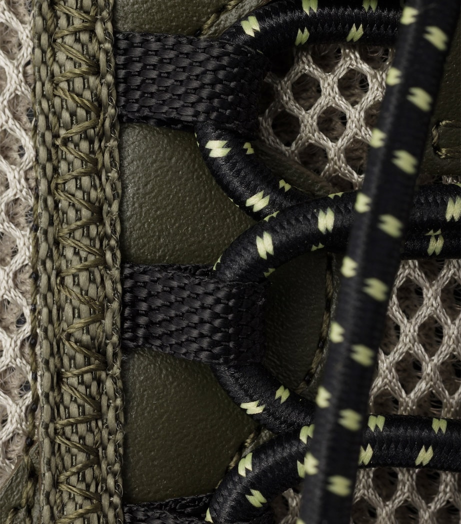 Prada Leather-Mesh Speedrock Sneakers Green Image 8