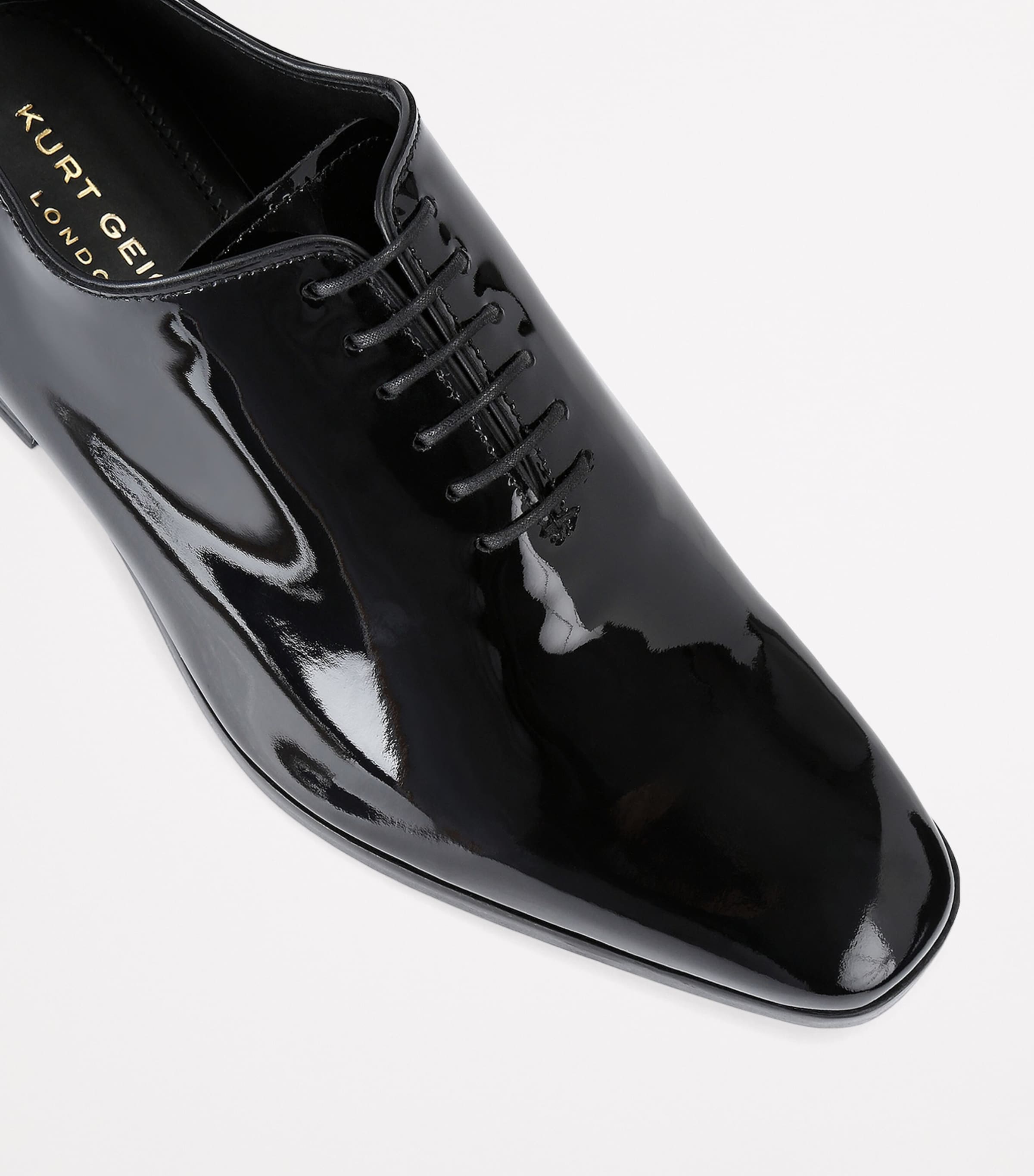 Kurt Geiger London Patent Leather Logan Oxford Shoes Black Image 3