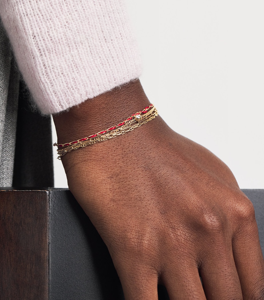 Redline Yellow Gold and Diamond Generous Bracelet Red Image 2