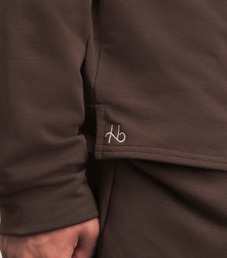 Homebody Mens Jersey Snuggle Quarter-Zip Sweatshirt Coffee Bean Image 3