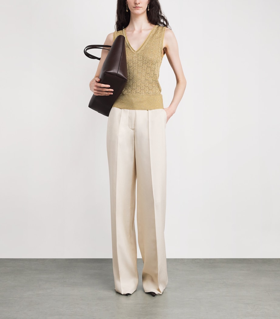 Knitted Lurex Tank Top GLD111 GOLD Image 2