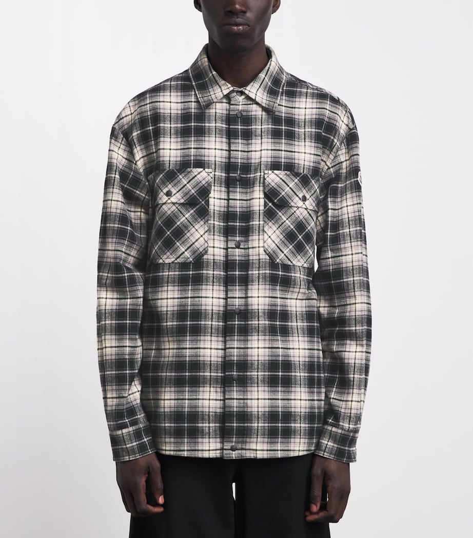 Moncler Mens Cotton Check Zip-Up Shirt Image 4