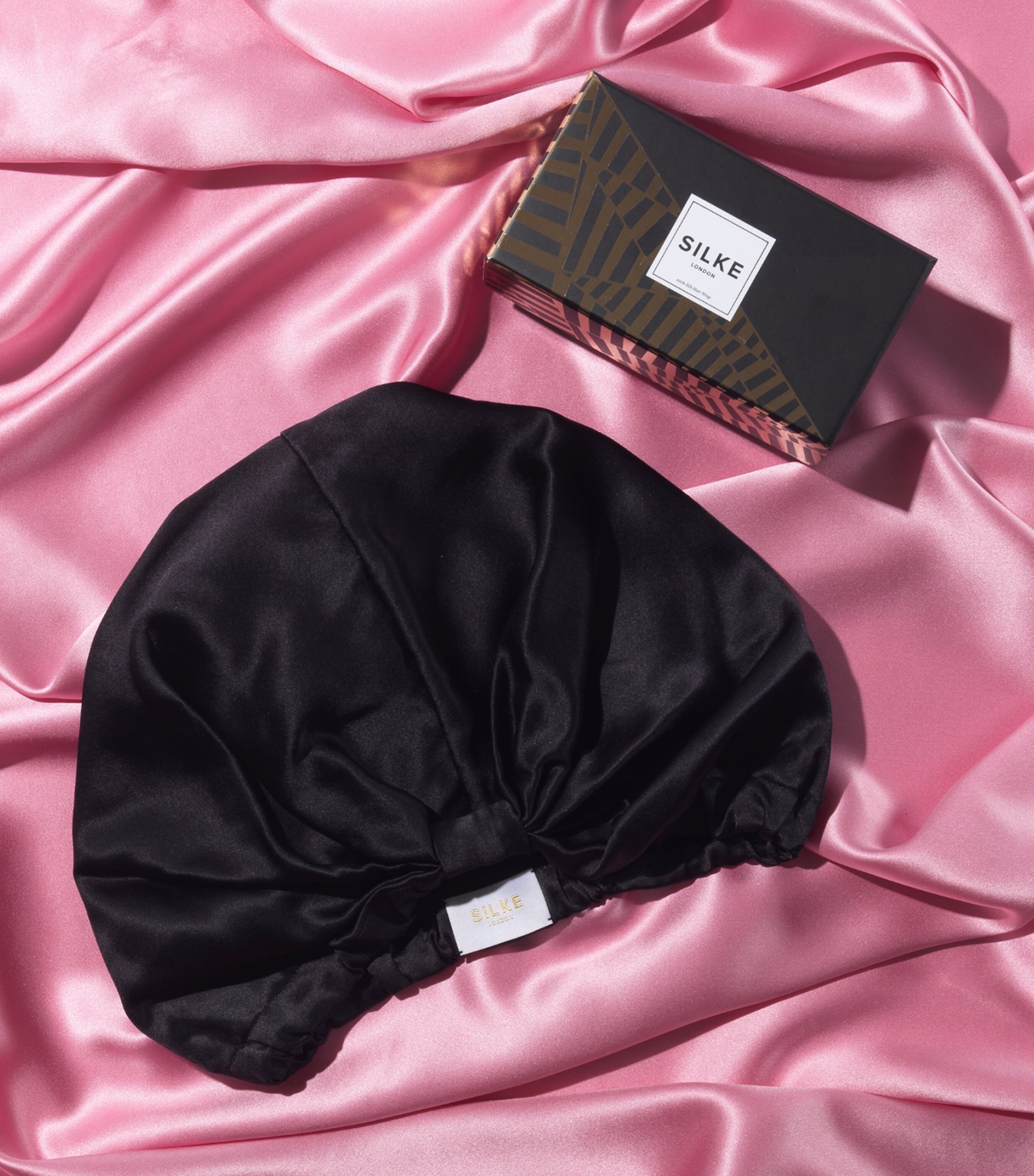 Mulberry Silk Hair Wrap BLACK Image 3