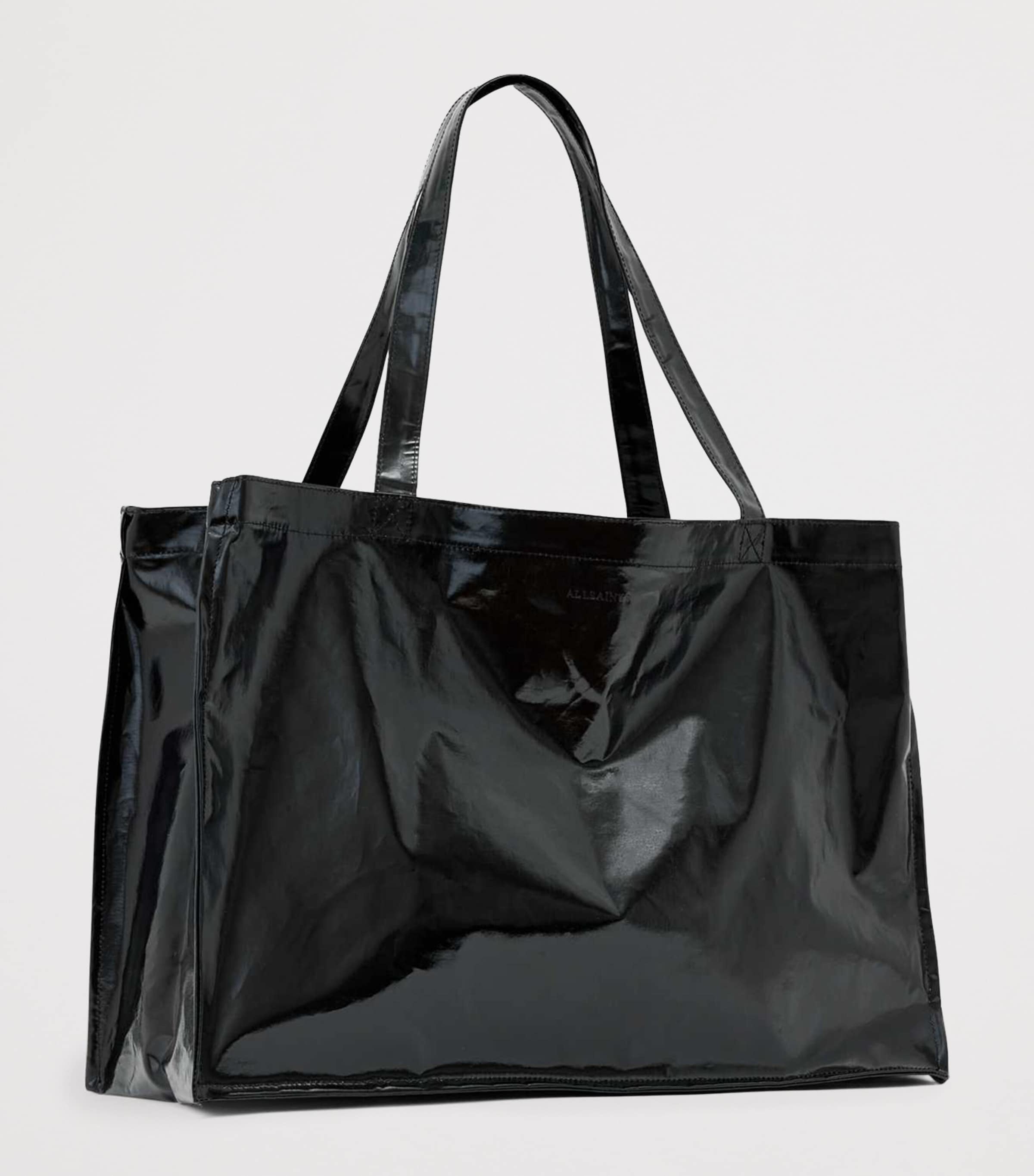 AllSaints Large Laminated Tote Bag Black Image 5