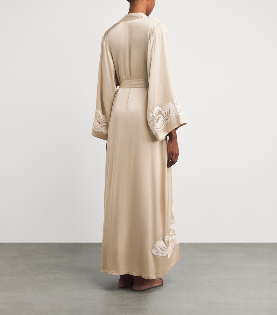 Satin Embellished Dalia Robe (XS/S) BEIGE Image 3