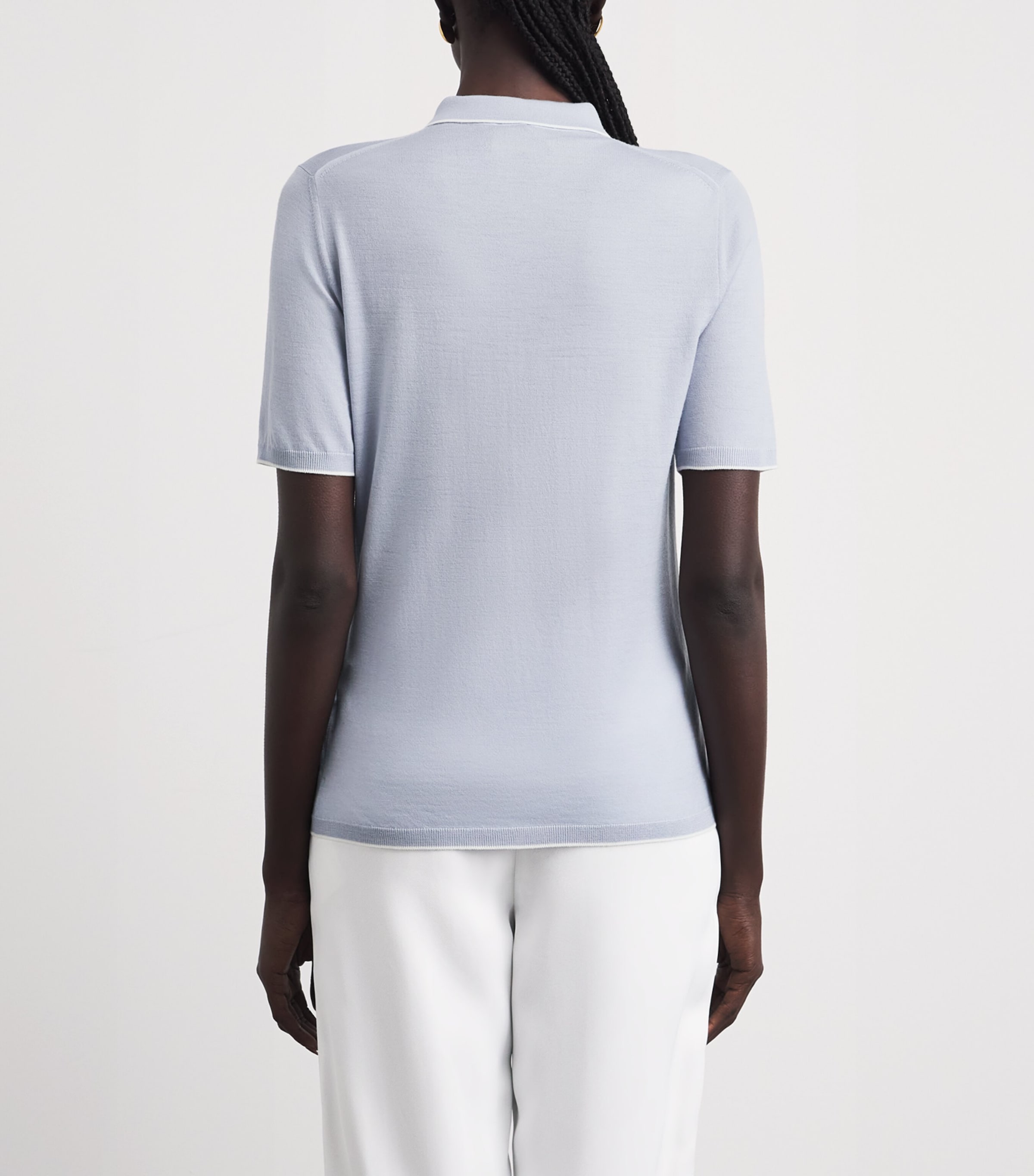 Eleventy Womens Wool Polo Sweater Nuvola, Bianco Image 5