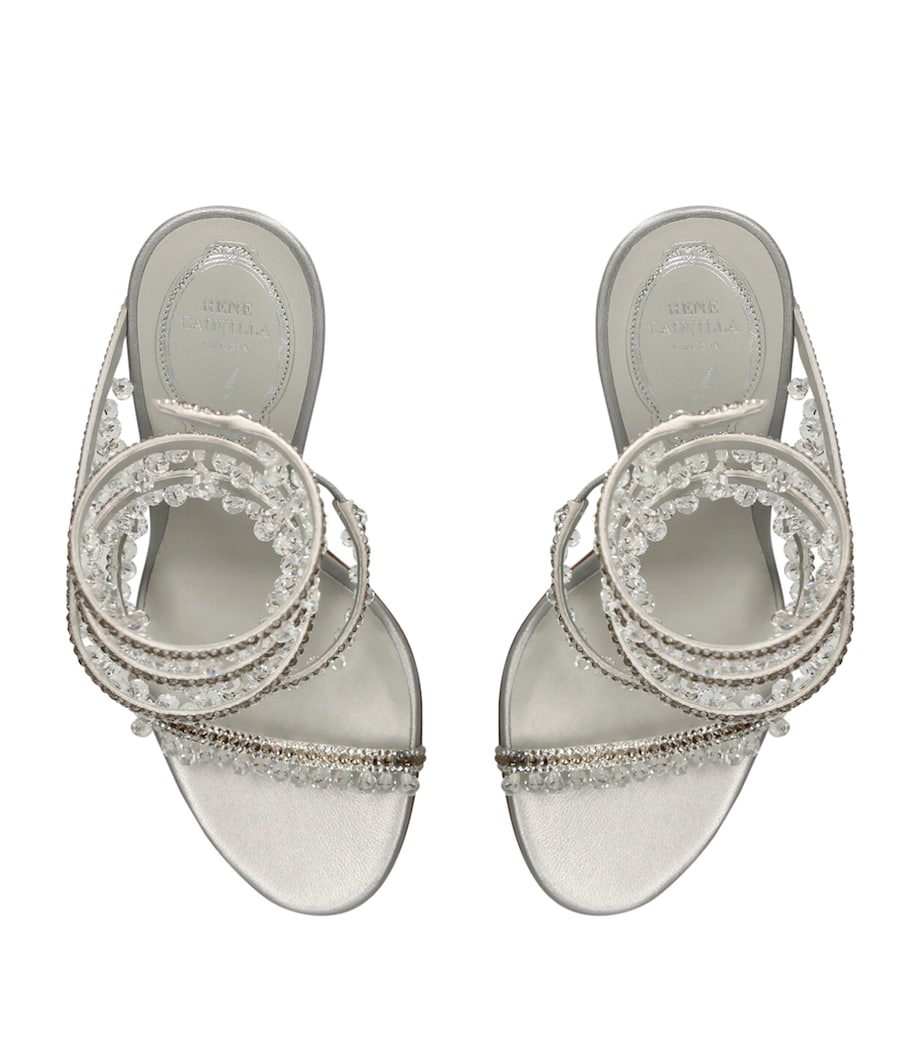 Satin Chandelier Heeled Sandals 105 GREY Image 4