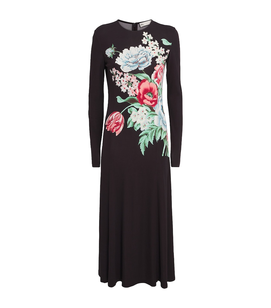 Jersey Floral Midi Dress 200 BROWN FLORAL Image 1