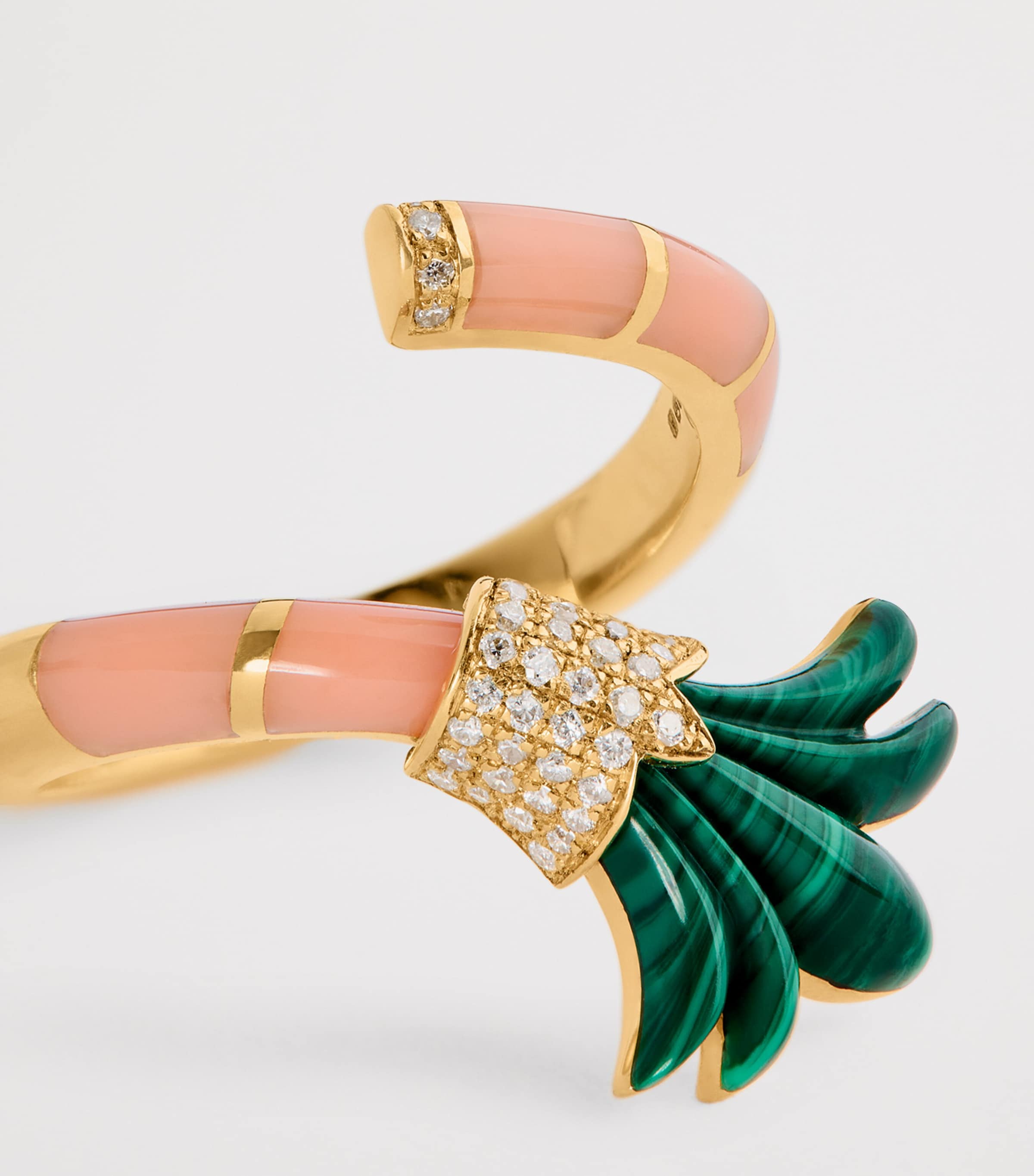 L'ATELIER NAWBAR Yellow Gold, Diamond, Malachite and Coral On A Vine Psychedeliah Ring Yellow Gold Image 5