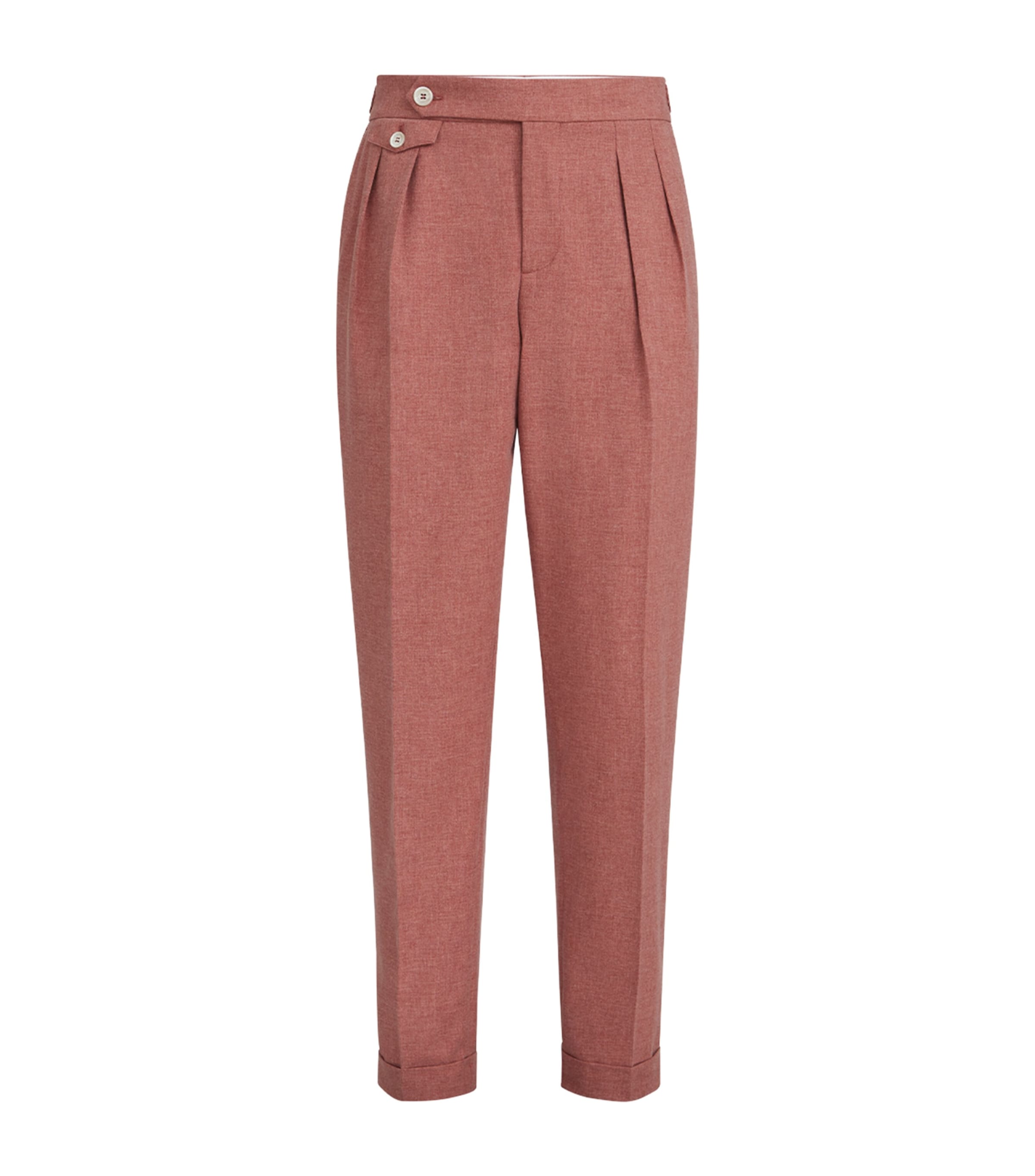 Brunello Cucinelli Mens Wool-Cotton-Silk Tailored Trousers Image 1