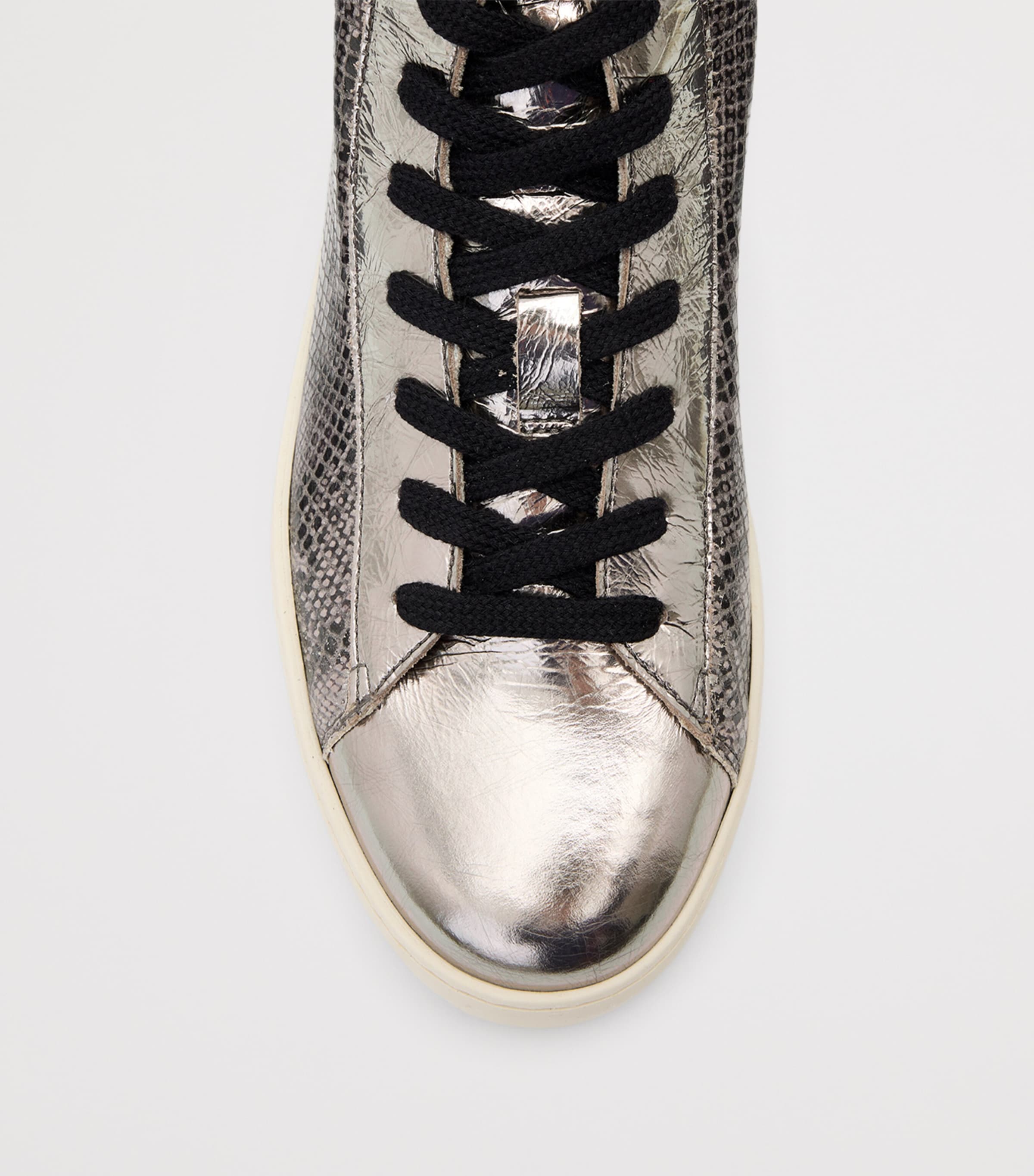 Leather Tana High-Top Sneakers SILVER/BLACK Image 3