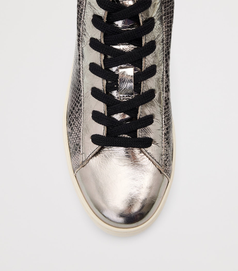 Leather Tana High-Top Sneakers SILVER/BLACK Image 3