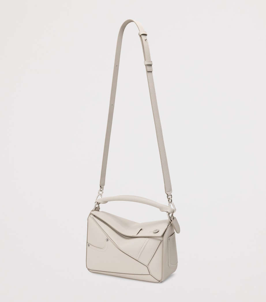 Small Leather Puzzle Panta Top-Handle Bag LIGHT GHOST Image 6